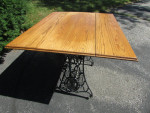 Table with fold down leaves,  Singer base