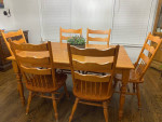 Solid Oak Table and Chairs Dining Set