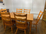 Solid Oak Table and Chairs Dining Set