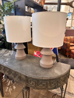 Pair CB2 Wood Table Lamp