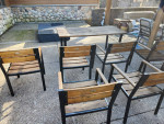 7 Piece Patio Wooden Furniture Set 6 Chairs and Table