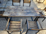 7 Piece Patio Wooden Furniture Set 6 Chairs and Table
