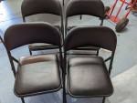 6ft folding table and 6 padded folding chairs