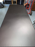 6ft folding table and 6 padded folding chairs