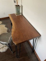 New Custom Made live edge Black Walnut Desk or Sofa Table