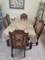 Dining room table with six chairs