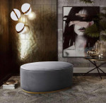 Coffee table/Ottoman Modern Velvet Upholstered in Gray