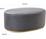 Coffee table/Ottoman Modern Velvet Upholstered in Gray