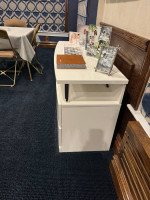 Modern Formica TV table with 4 drawers