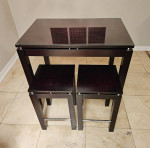 3-Piece Chrome Accent Pub Table Set