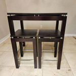 3-Piece Chrome Accent Pub Table Set