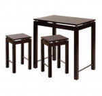3-Piece Chrome Accent Pub Table Set