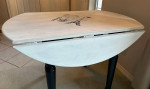 40" Round Drop Leaf Beech Solid Wood Dining Table