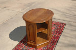 Oval walnut end or side table