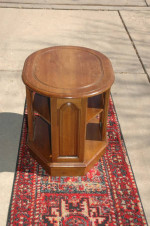 Oval walnut end or side table