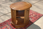 Oval walnut end or side table