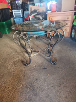 Glass coffee table and 1 side table