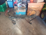 Glass coffee table and 1 side table
