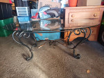 Glass coffee table and 1 side table