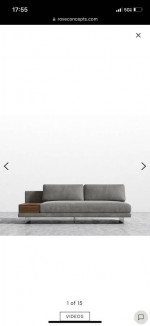 Armless Sofa w/ Side Table