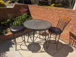 Cute counter-height cafe table and faux leather stool-chairs