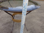 rattan and glass round dining table