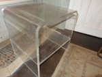 acrylic Lucite waterfall clear side end table heavy