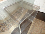acrylic Lucite waterfall clear side end table heavy