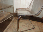 acrylic Lucite waterfall clear side end table heavy