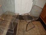 acrylic Lucite waterfall clear side end table heavy