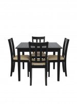 5 Piece Traditional Dining Set ( NEW ) Black/ Beige Kitchen Table Set