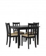 5 Piece Traditional Dining Set ( NEW ) Black/ Beige Kitchen Table Set