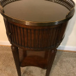 Maitland Smith Mahogany Round Drum Table Side Accent End Occasional