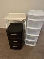 Table Mate II TV Tray Table + plastic drawers