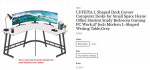 L shaped computer table