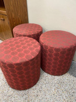 Set of 3 Moroccan Style Pouf Ottoman / Foot Stools or end table