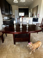 Classic Wood Dining Table Set with 6 Chairs