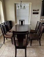 Classic Wood Dining Table Set with 6 Chairs