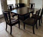 Classic Wood Dining Table Set with 6 Chairs