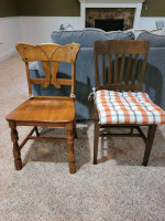 Reclining chair, 2 wooden table chairs, cabinet 37 H x 31 W x 16 D