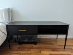 West Elm Black Metal Coffee Table / Low TV Console