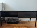 West Elm Black Metal Coffee Table / Low TV Console