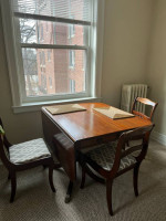 Dropleaf dining table + 4 chairs