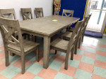 Rustic Farm Table and 8 Chairs