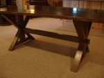 Farmhouse-Style Trestle Table, Solid Wood, Handcrafted
