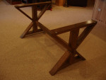 Farmhouse-Style Trestle Table, Solid Wood, Handcrafted
