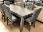 Industrial Table 6 Padded Chais
