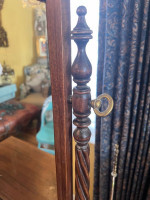 Antique Wood Vanity Dressing Table w/ Mirror