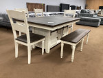4 Barn Door Table,with Leaf ,Bench, 4 Chairs
