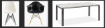 Dining Set: 6 Eames Chairs / 72” Room & Board Table - Marble / Steel